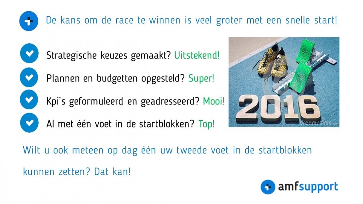 De kans om de race te winnen is veel groter met een snelle start!